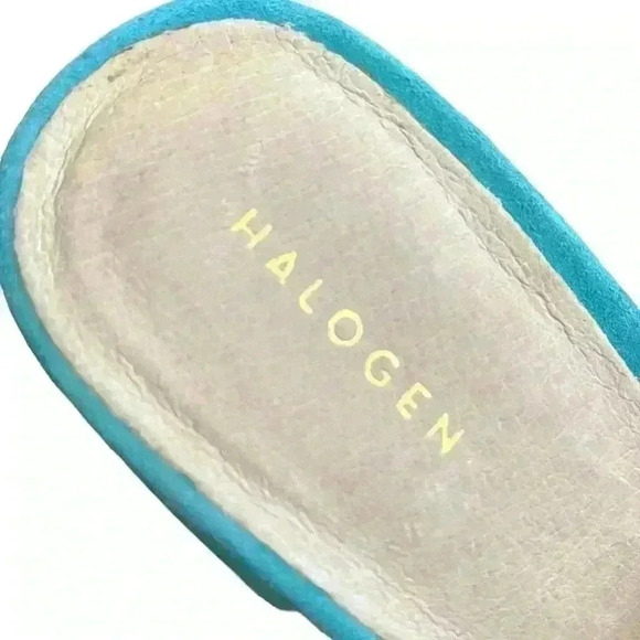 HALOGEN Chunky Heel Aqua Marine Blue Suede size 8.5​ - Picture 5 of 7